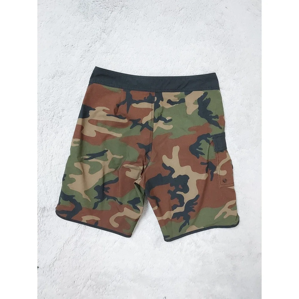 Rvca Board Shorts Boys Size 29 Camo Camouflage Swim Trunks Green Sufing Beach